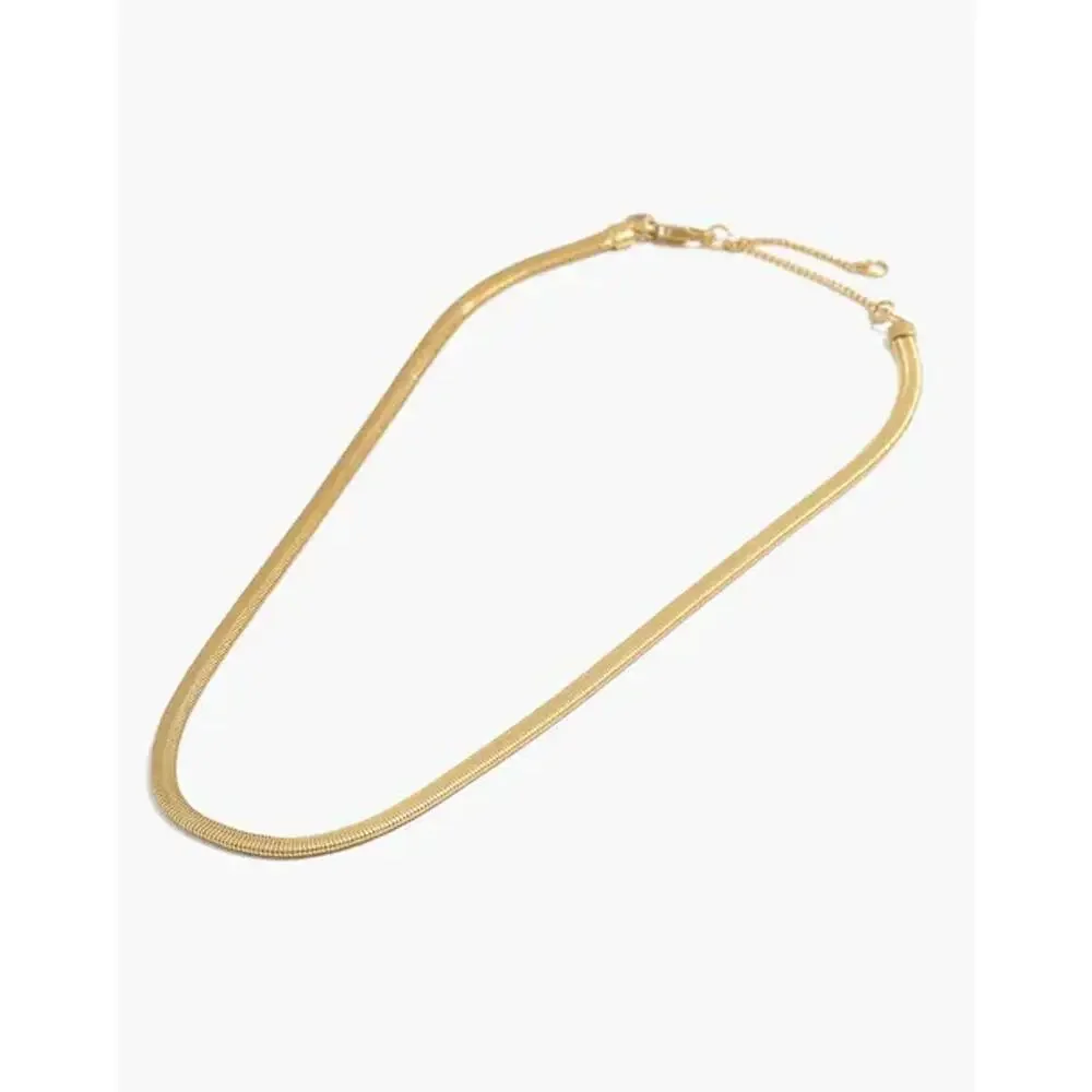 Madewell M0923 Herringbone Chain Necklace Vintage Gold One Size NWT - Picture 1 of 10